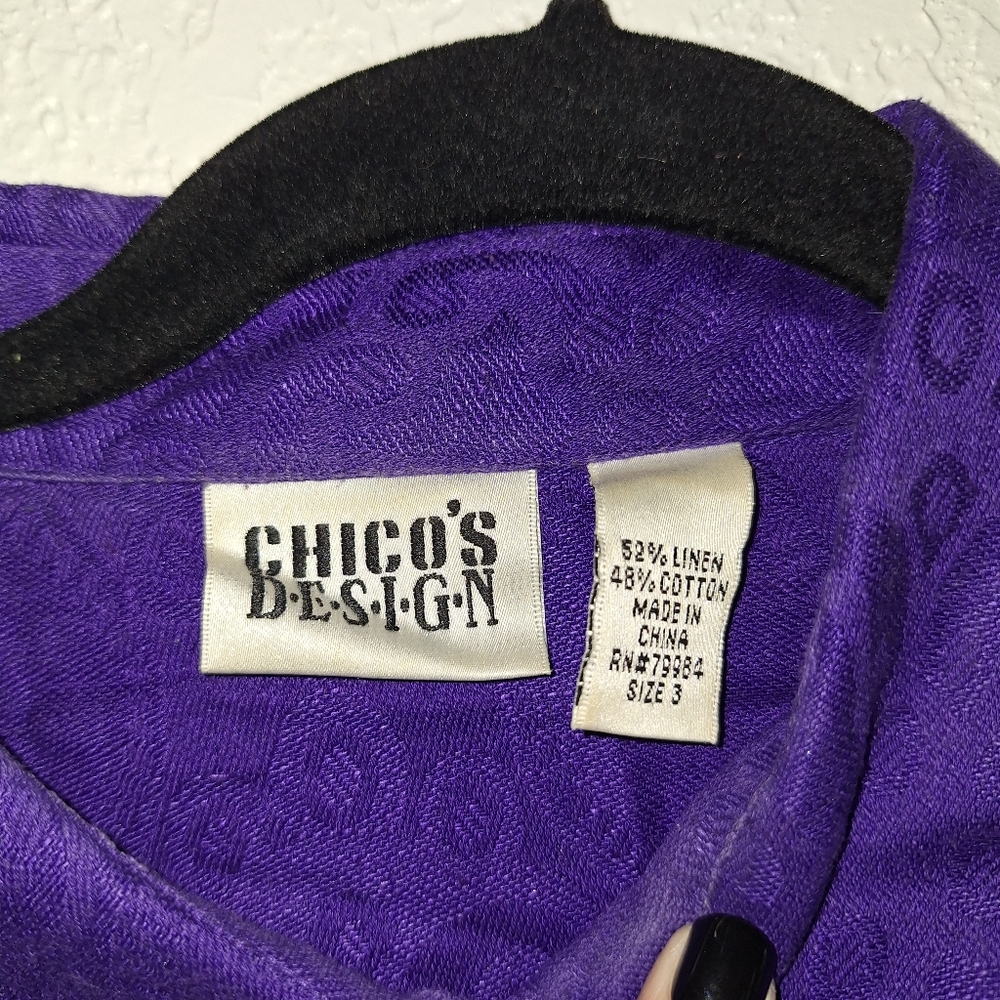 Chico's Design Purple Suttle Pattern Button Down … - image 5